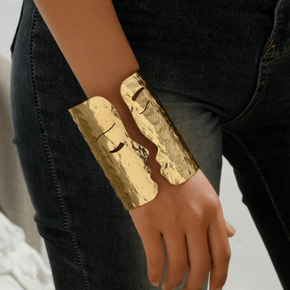 Iron Face Arm Cuff Bracelet & Ring - zuzumia