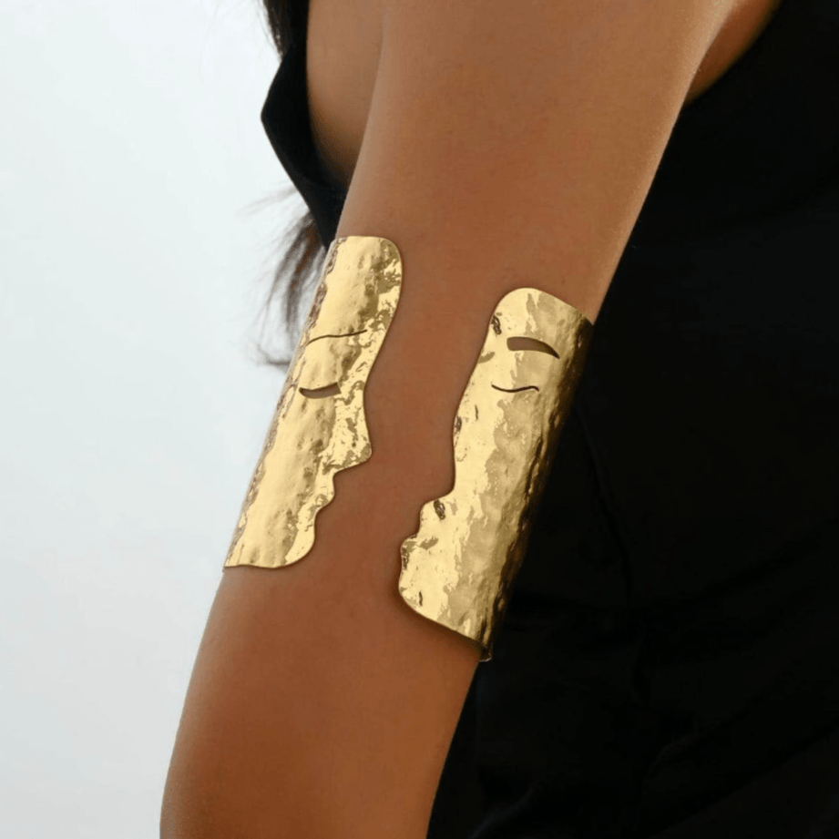 Iron Face Arm Cuff Bracelet & Ring