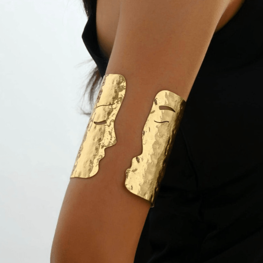 Iron Face Arm Cuff Bracelet & Ring - zuzumia