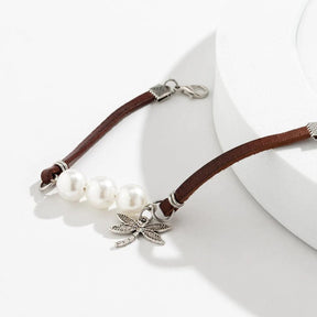 Boho Dragonfly Leather Jewelry Set - zuzumia