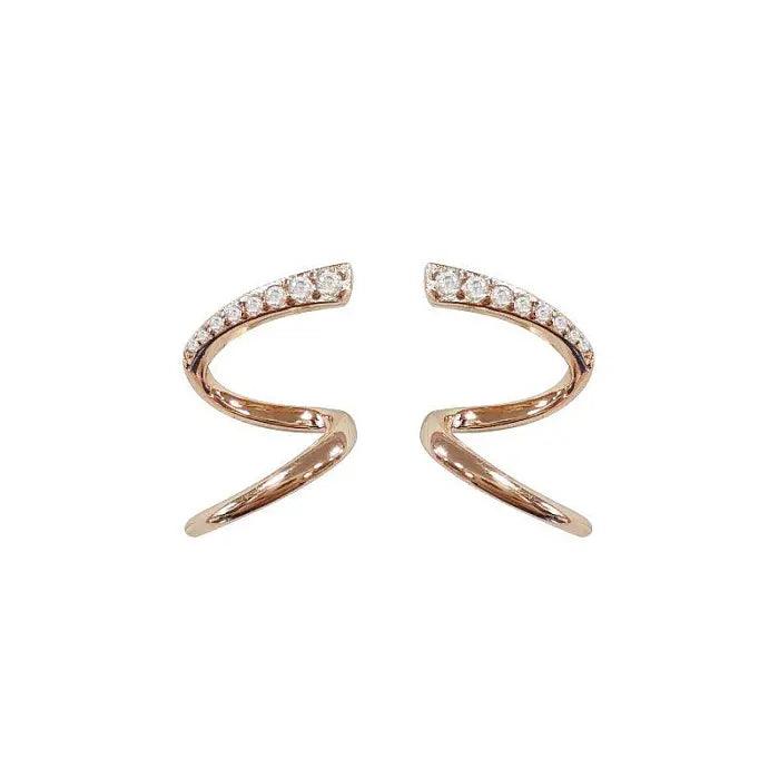 Diamond Wave Earrings Stud - zuzumia