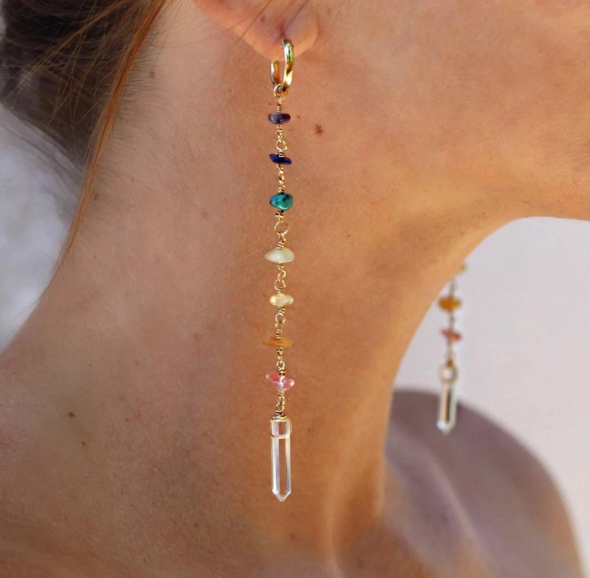 7 Chakra Crystal Rainbow Earrings