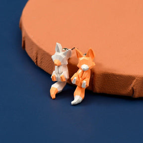 Asymmetrical 3D Cartoon Fox Earrings