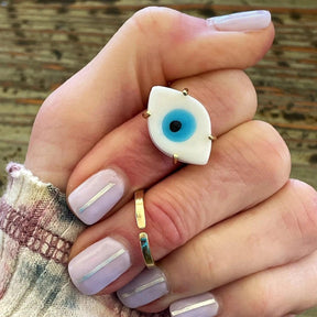 ‘God Bless You’ Evil Eye Ring - zuzumia