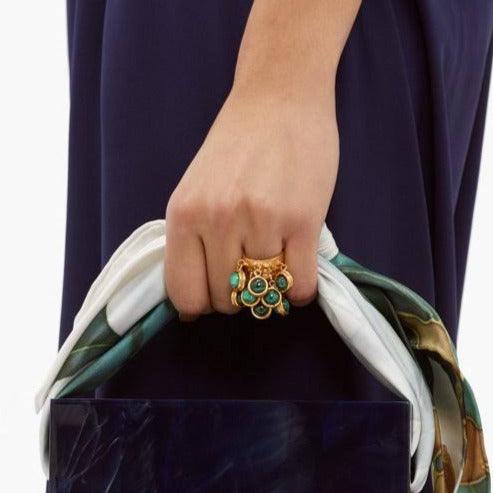 Vintage Malachite Shaker Ring - zuzumia