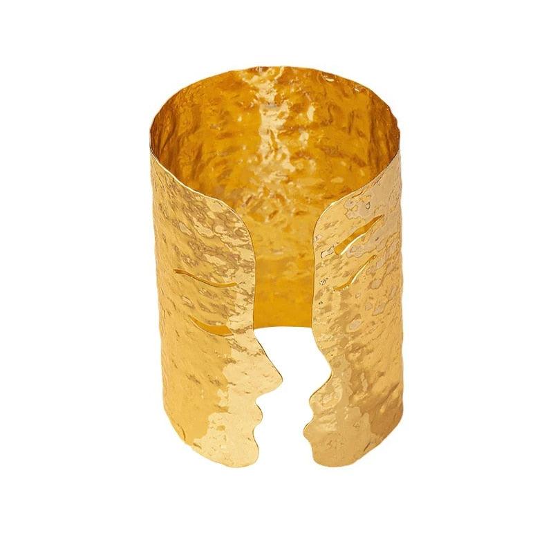 Iron Face Arm Cuff Bracelet & Ring - zuzumia