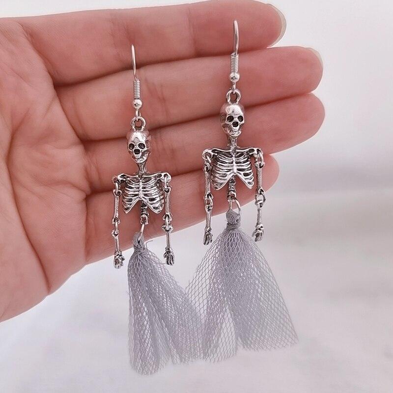 Halloween Skeleton Drop Earrings - zuzumia