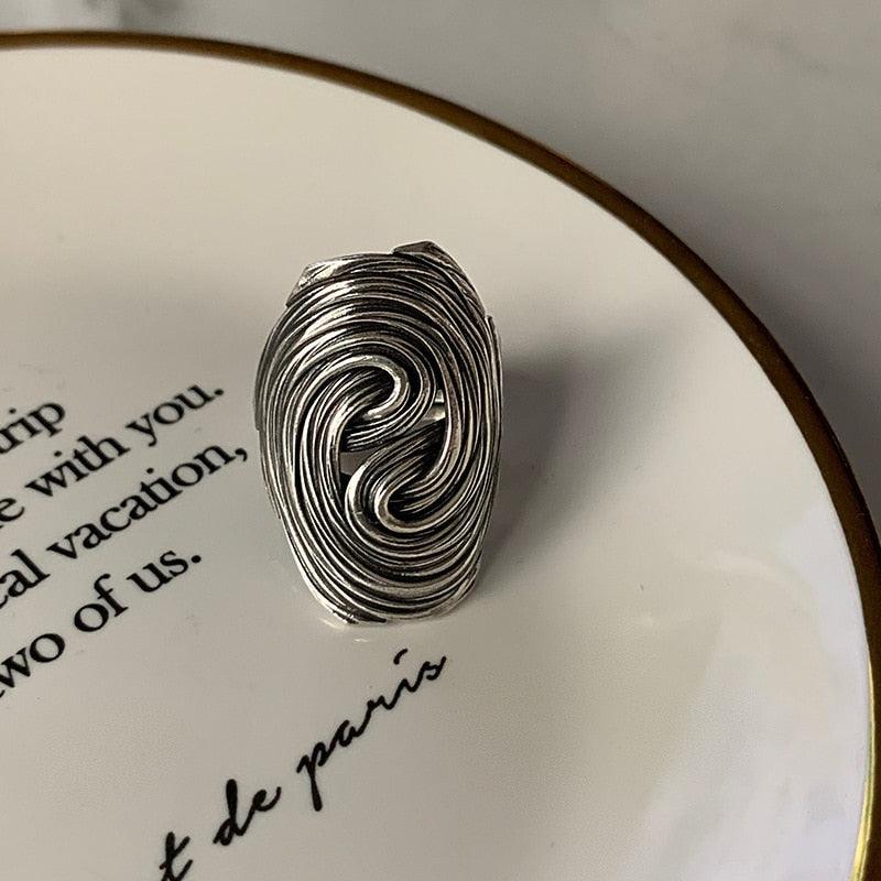 Fingerprint Irregular Ring - zuzumia