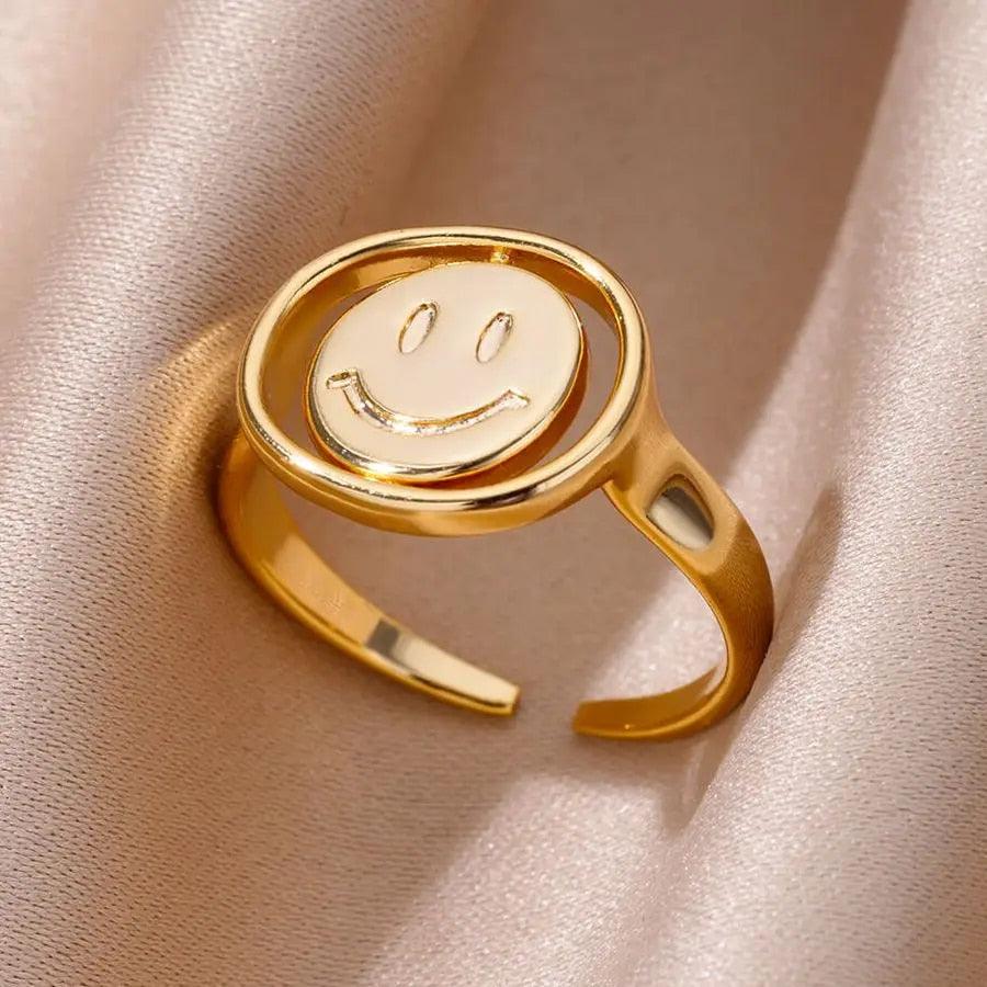 Double-sided Smiley And Sad Anxiety Ring