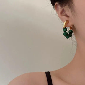 Natural Stones Loop Earrings