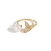 Mermaid Tail Pearl Ring & Earrings - zuzumia
