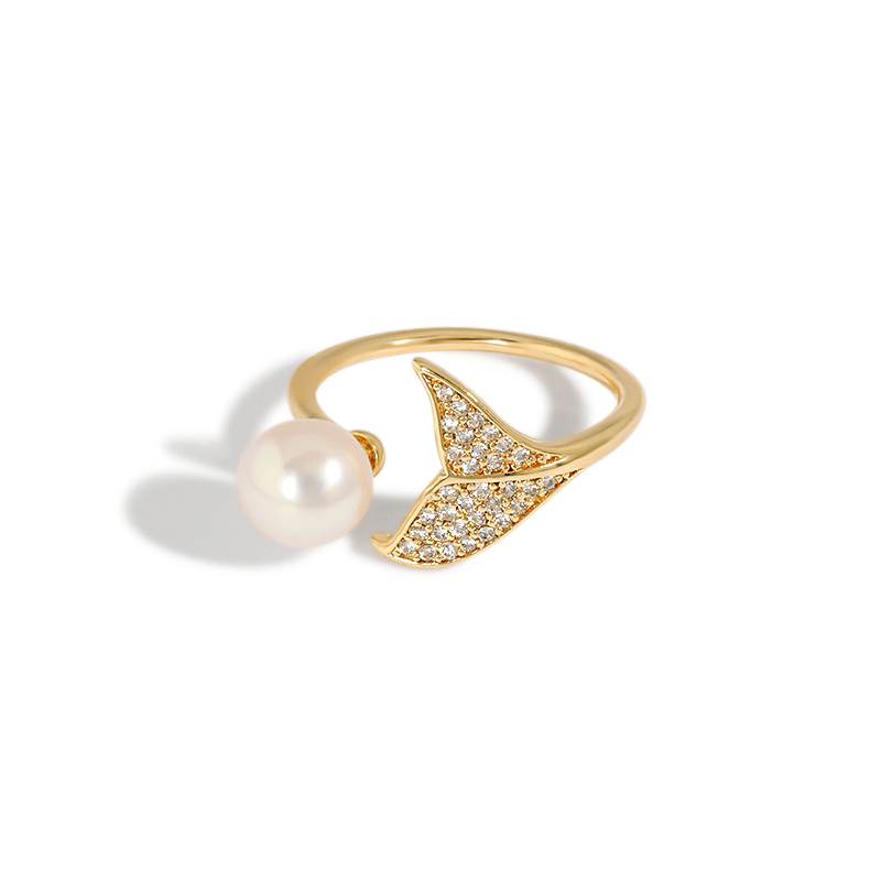 Mermaid Tail Pearl Ring & Earrings - zuzumia