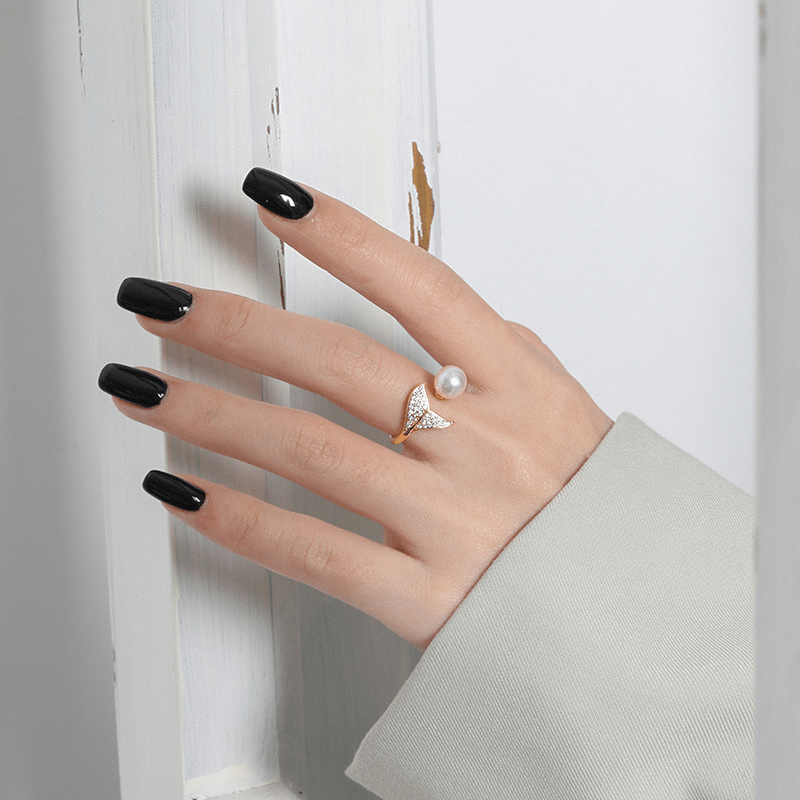 Mermaid Tail Pearl Ring & Earrings - zuzumia