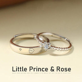 Little Prince & Rose Couple Rings - zuzumia