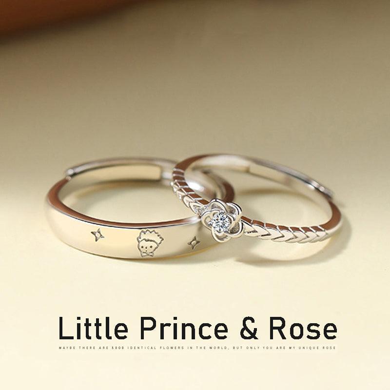 Little Prince & Rose Couple Rings - zuzumia