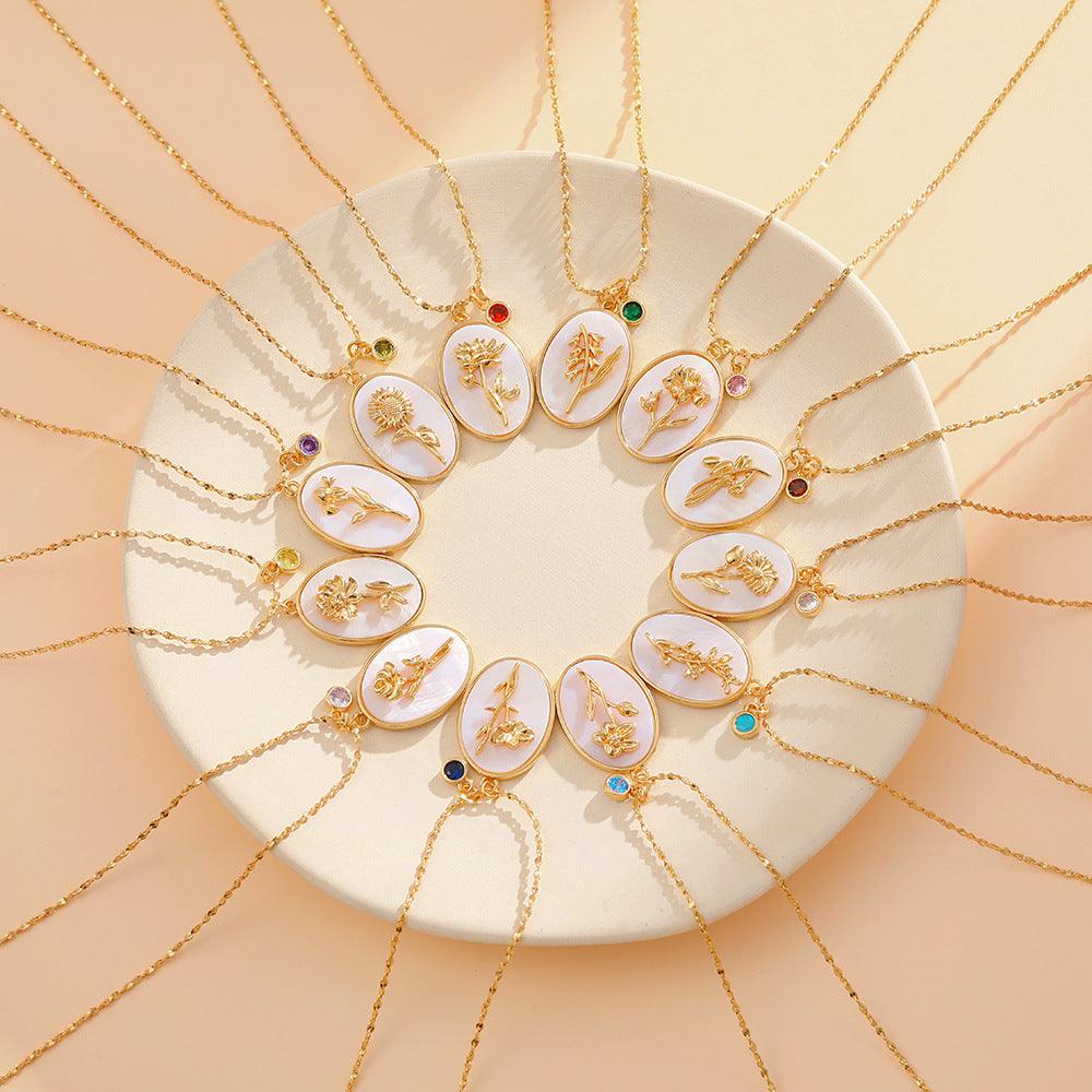 Birth Flower Necklace - zuzumia
