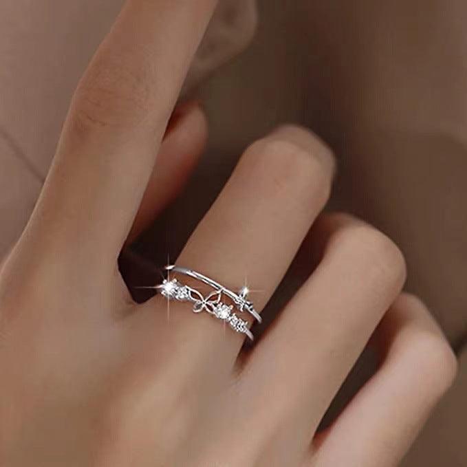 To My Daughter - Butterfly Rhinestone Ring - zuzumia