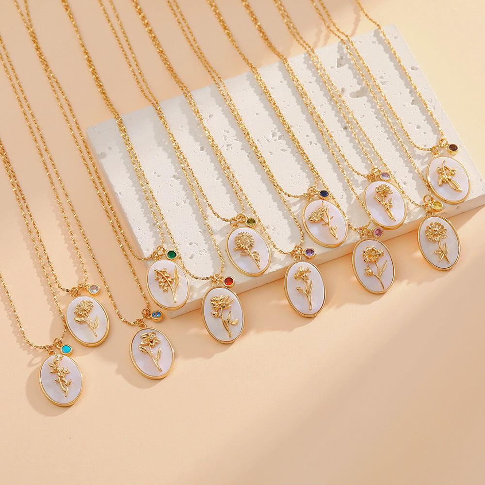 Birth Flower Necklace - zuzumia