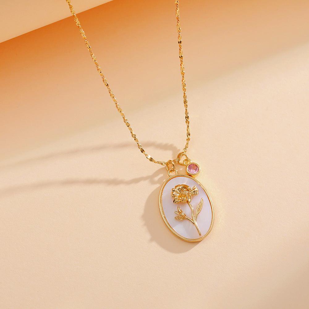 Birth Flower Necklace - zuzumia