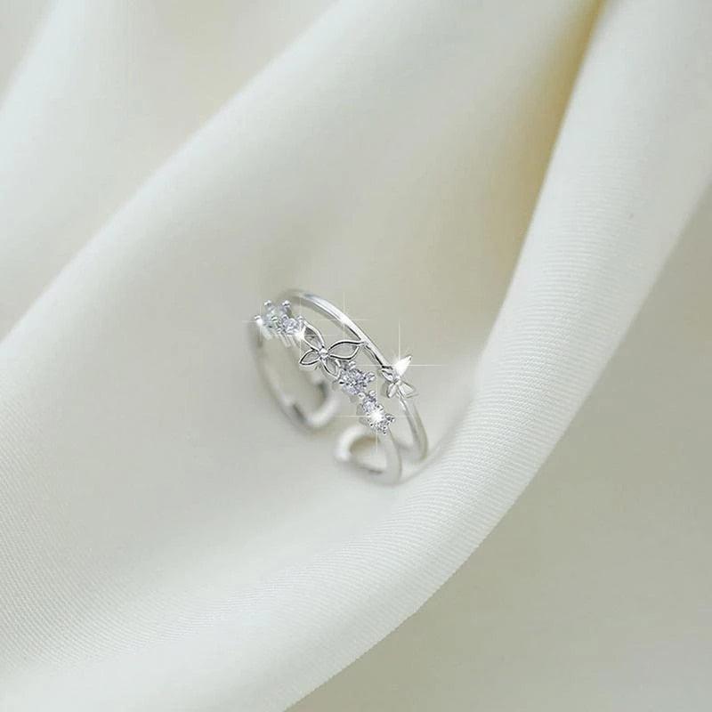 To My Daughter - Butterfly Rhinestone Ring - zuzumia