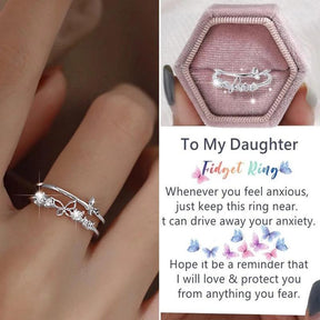 To My Daughter - Butterfly Rhinestone Ring