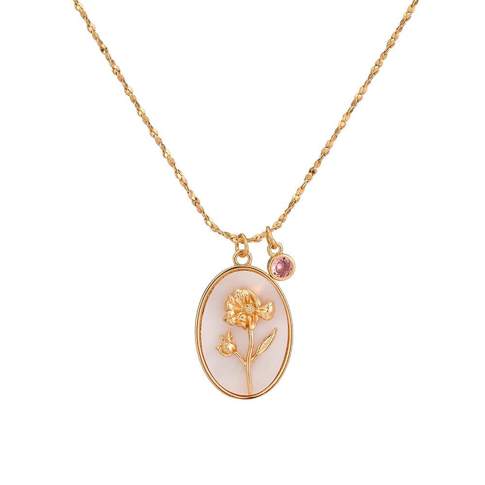 Birth Flower Necklace - zuzumia