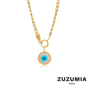 Blue Evil Eye Gold Chain Necklace