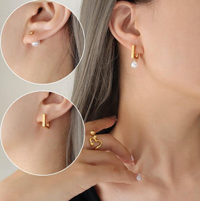 Square Pearl Earrings - zuzumia