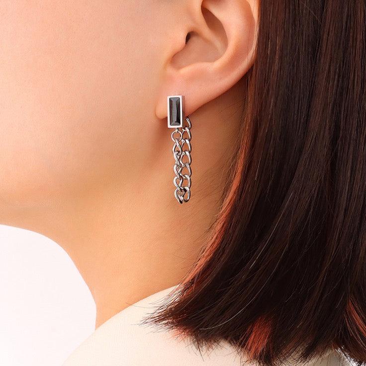 Zircon Tassel Long Earrings - zuzumia