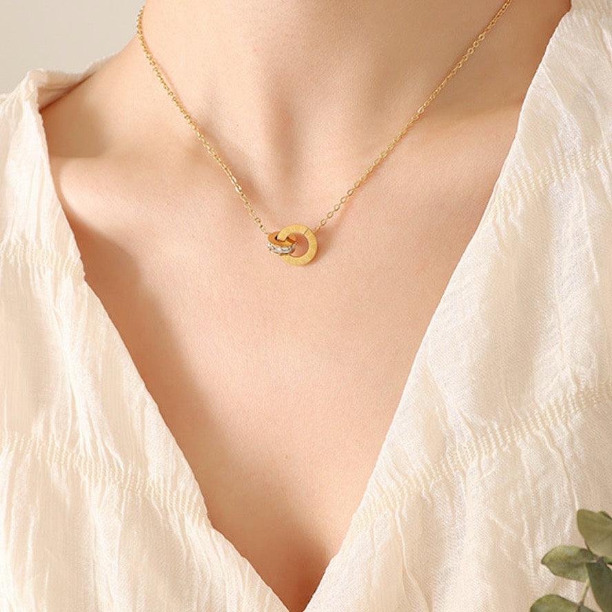 Double Rings Classic Necklace & Earrings - zuzumia
