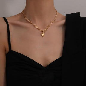 Heart Double Layered Bracelet&Necklace - zuzumia