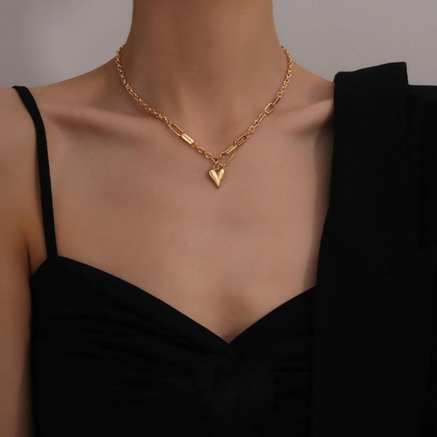 Heart Double Layered Bracelet&Necklace - zuzumia