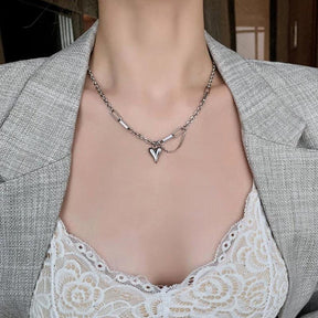Heart Double Layered Bracelet&Necklace - zuzumia