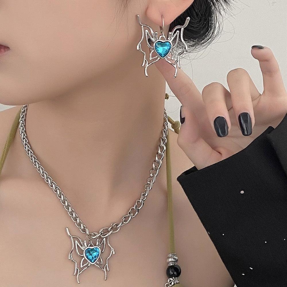 Punk Butterfly Necklace & Earrings - zuzumia