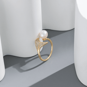 Mermaid Tail Pearl Ring & Earrings - zuzumia