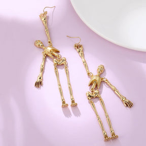 Halloween Long Tassel Skeleton Earrings