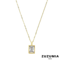Geometric Square Zircon Pendant Necklace - zuzumia