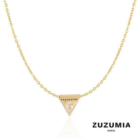 Triangle Zircon Pendant Necklace