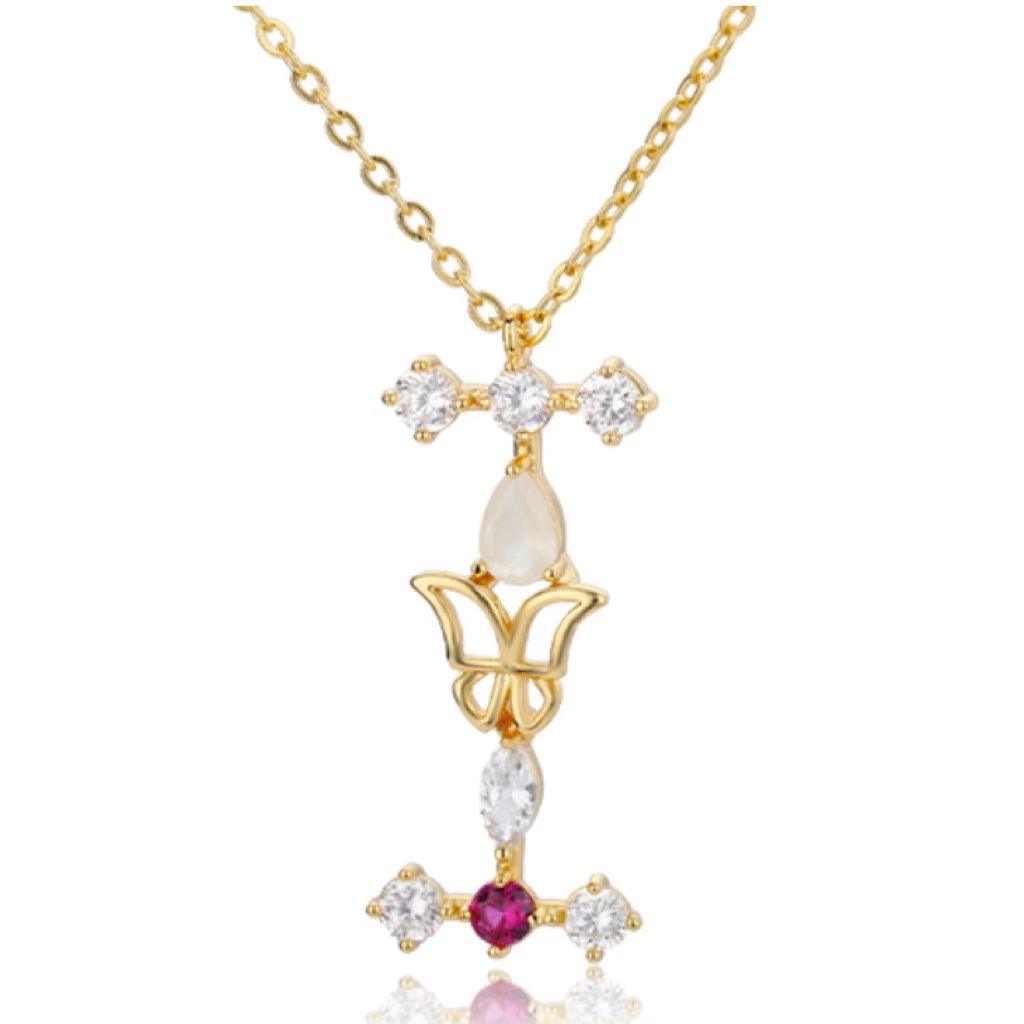 Colorful Zircon Initial Necklace - zuzumia
