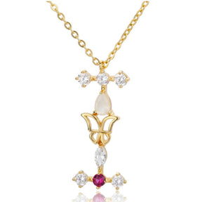 Colorful Zircon Initial Necklace - zuzumia