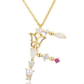 Colorful Zircon Initial Necklace - zuzumia