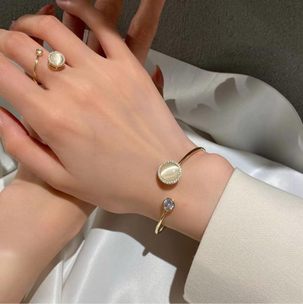 Rotatable Chrysoberyl Jewelry Set - zuzumia