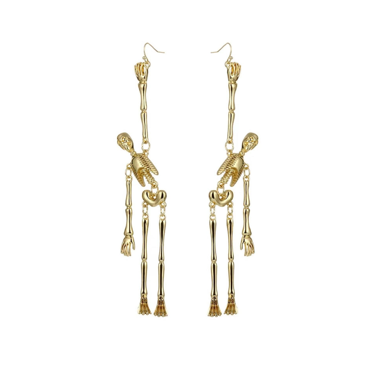 Halloween Long Tassel Skeleton Earrings