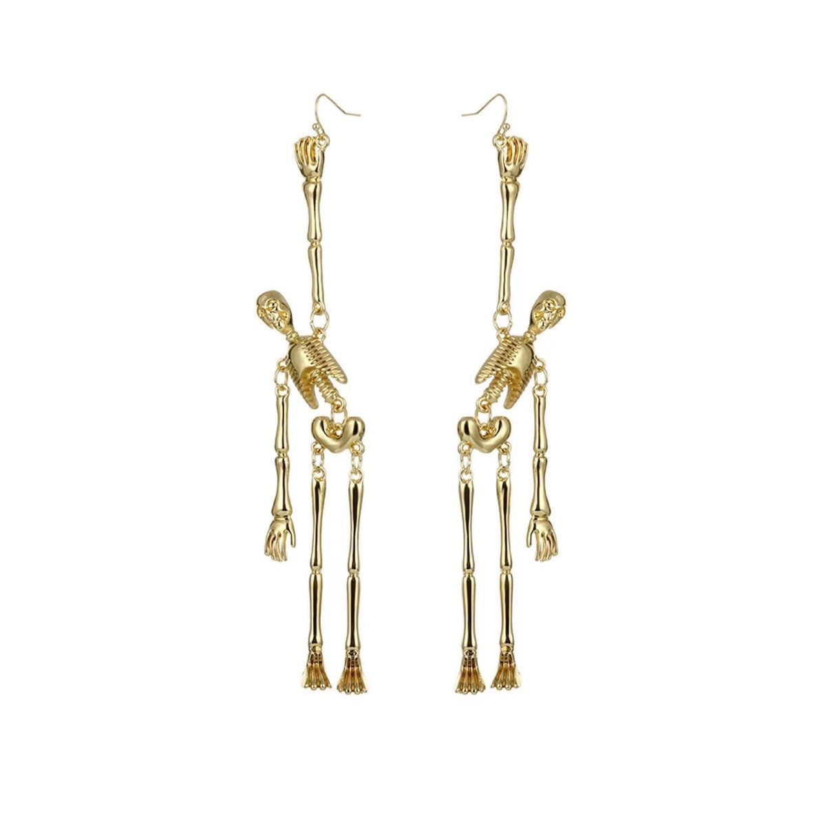 Halloween Long Tassel Skeleton Earrings - zuzumia