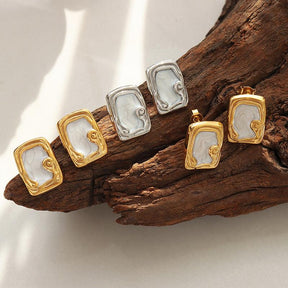 Square Stud Earrings - zuzumia