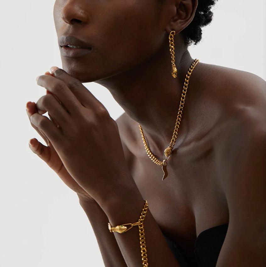 Snake Head Necklace & Bracelet - zuzumia