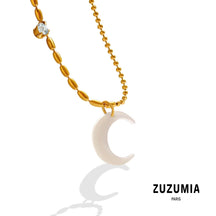 Natural Shell Moon Pendant Necklace