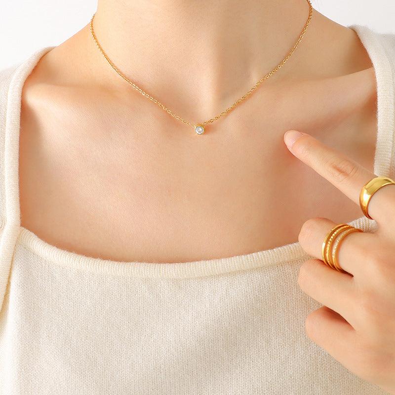 Sparkling Zircon Necklace - zuzumia