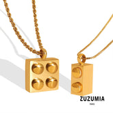 Geometric Square Pendant Necklace - zuzumia