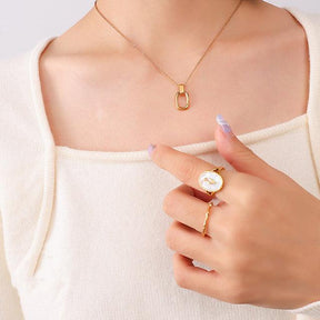 Geometric Pendant Necklace & Earrings - zuzumia